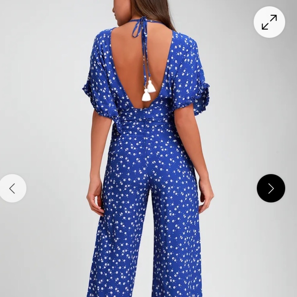 NWT Tuckernuck Faithful The Brand La Villa Cobalt Blue Wide-Leg Jumpsuit 6 - Picture 3 of 14